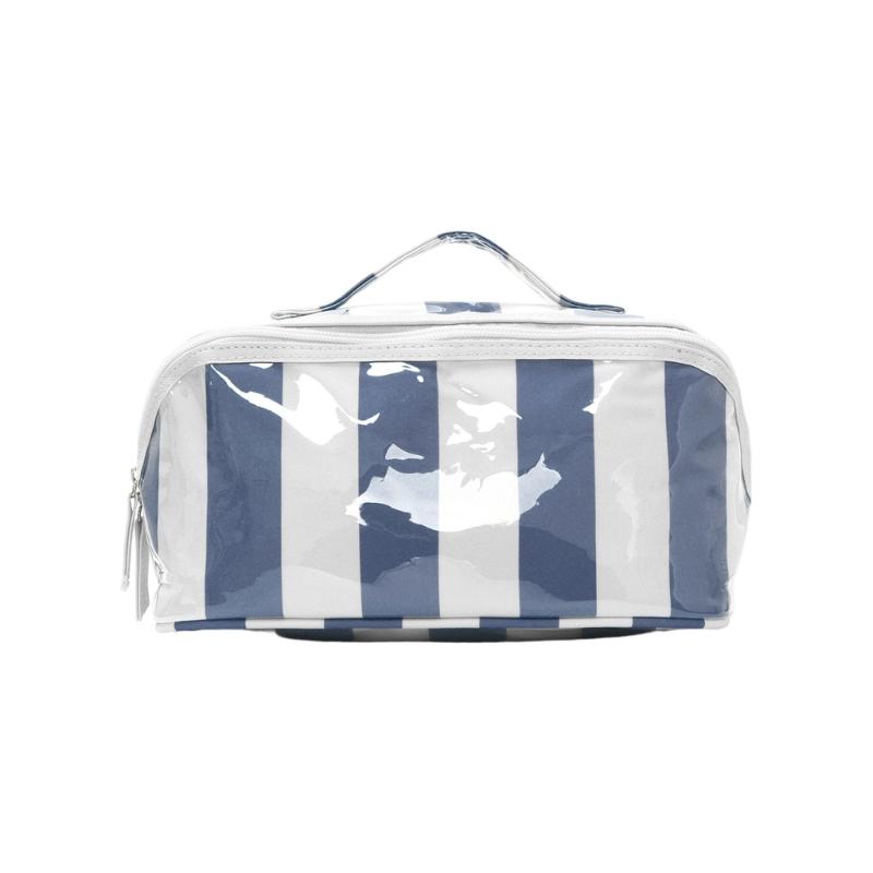 Clear PVC Makeup Case with Carry Handle, Top Closure Toiletry Bag for Bathroom Counter, Daily Packing, Home Use