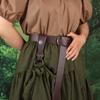 2-Piece Set Medieval Plain Leather Belt Waist Accessory PU Belt Renaissance Viking Skirt and Hiking Accessories