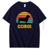 Funny Corgi Vintage Retro Sunset Silhouette Gifts Dog Lover Dog Owner Essential Cotton Tshirt Summer Harajuku Streetwear
