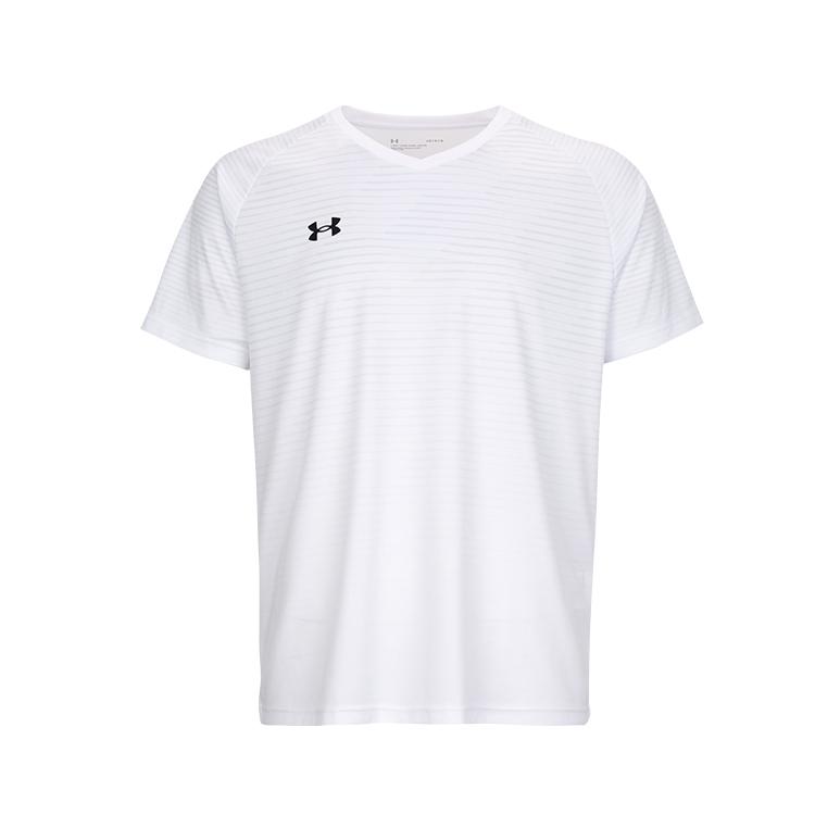 

Under Armour Mens Training Series Striped Logo Print Comfortable V-Neck Short Sleeve T-Shirt Unisex Tops White 25500519-100 5XL
