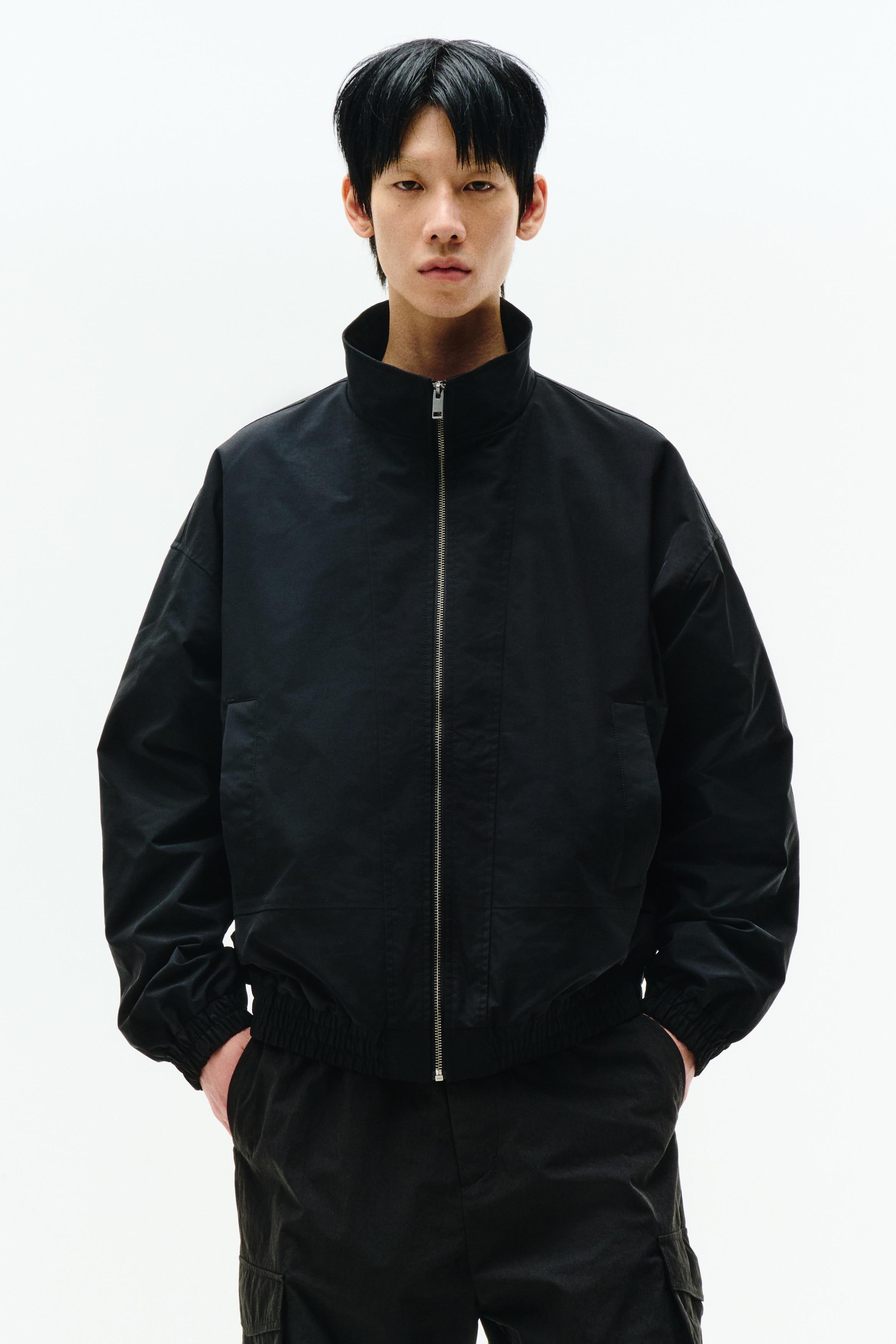 Куртка HM Funnel Neck свободного кроя черного цвета XL