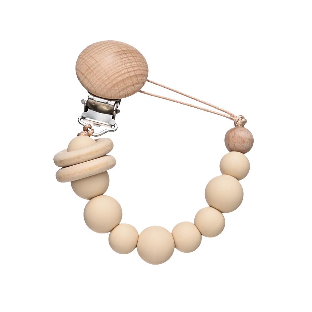 3Pcs Baby Anti-drop Chain Pacifier Clips Silicone Beads Handmade Toddler Teether Teething Chain Nipple Clip Chew Toys