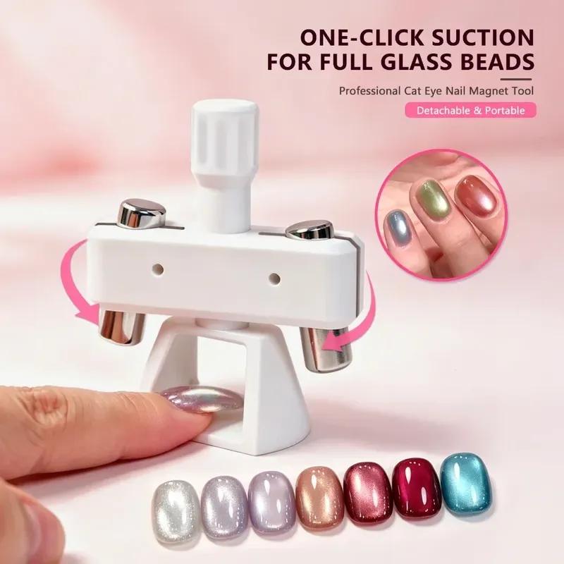 Powerful Automatic Cat‘s Eye Magnet Rotatable Whipping top Design Wide Light Glass Bead Nail Art Magnetic for Gel Nail Polish