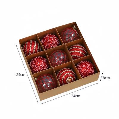 8CM 9Pcs Christmas Ball Ornament Christmas Tree Holiday Decoration Home Christmas Decoration Accessories