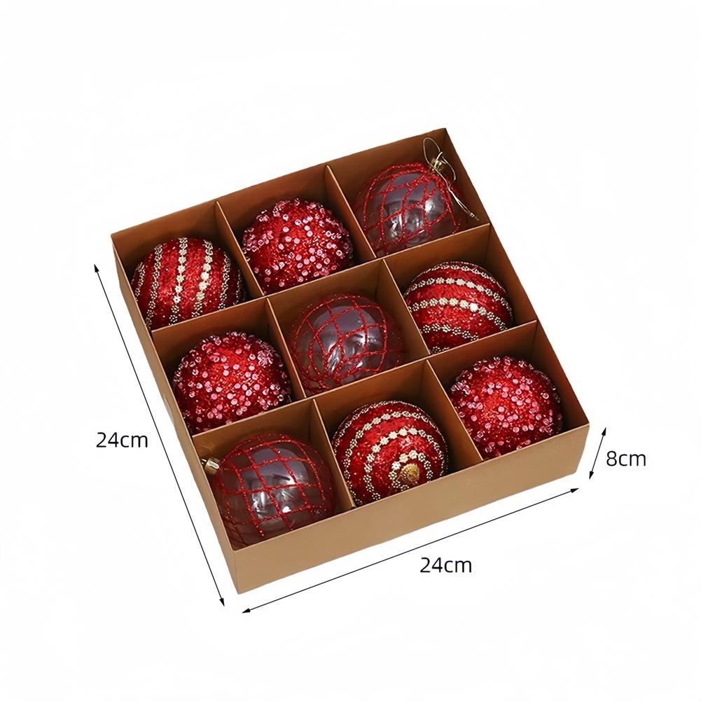 8CM 9Pcs Christmas Ball Ornament Christmas Tree Holiday Decoration Home Christmas Decoration Accessories