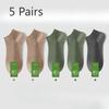 5 Pairs of Men's Summer Thin Pure Cotton Sweat Absorbing Deodorant Mesh Short Cotton Socksjavascript: