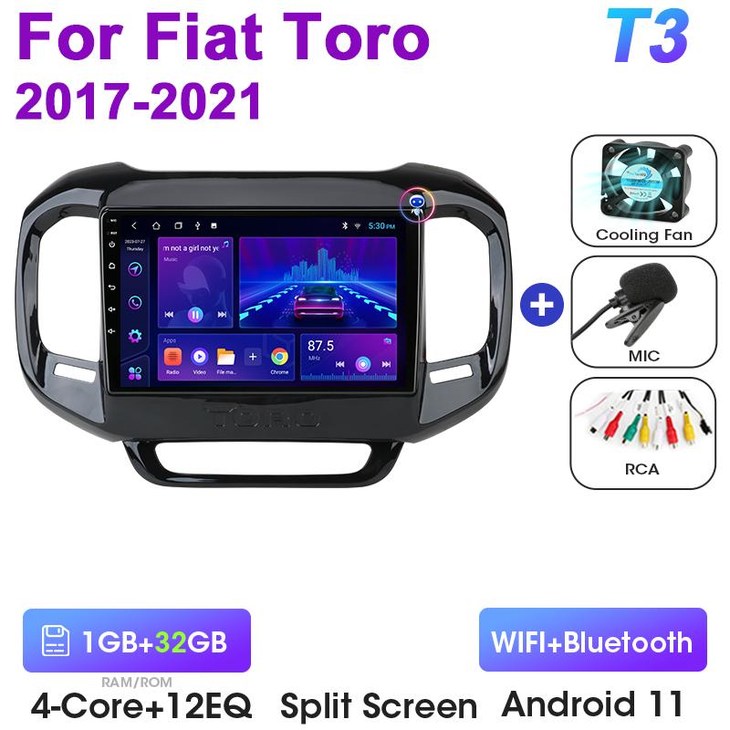 2 Din Android 12 Car Radio ForFiat Toro 2017 - 2025 Multimedia Video Player Navigation GPS 4G Carplay Auto Stereo QLED Head Unit