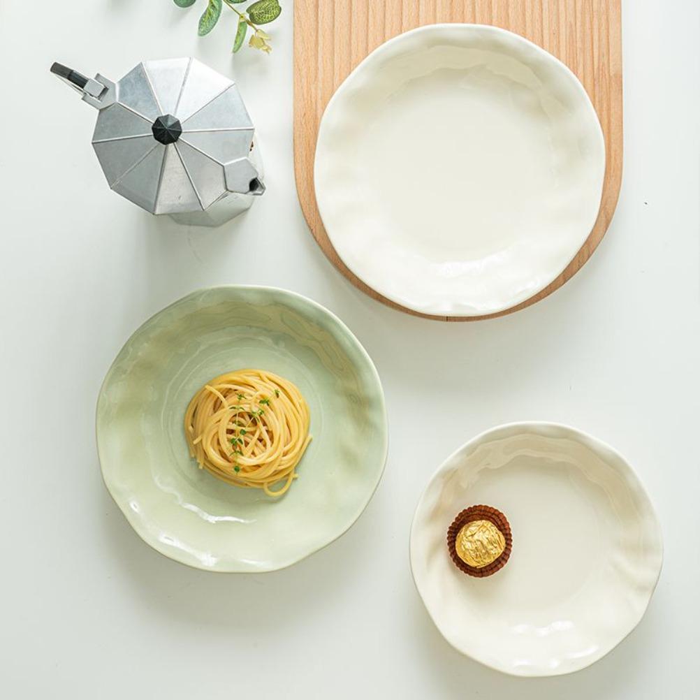 Cream Style High-end Household Ceramic Plates Desserts Pasta Snack Fruit Plates Kitchen Tableware Plate Western Plate Gifts