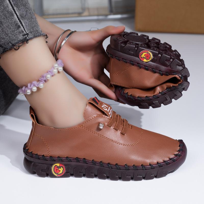 Sneaker für Damen Weicher Komfort Flache Loafer Schuhe Slipper Neue Mode Outdoor Rutschfest Lässige Lederschuhe Zapatillas Mujer