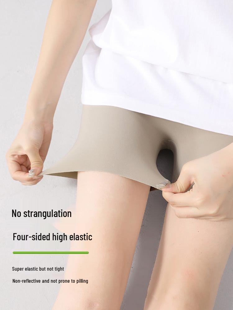 Women's 2026 Ice Skin Shark Feel Seamless Tummy Control Shorts: Thin, Stretchy, Hip-Lifting, Skin-Friendly Three-Quarter Length