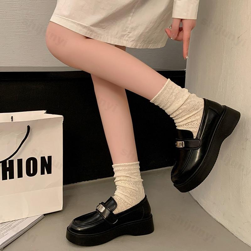 Fashion Platforms Loafers Spring 2025 New Style Round Toe Non Slip Comfortable Casual Shoes Fashion Slip on Women's Flat Retro Shoes