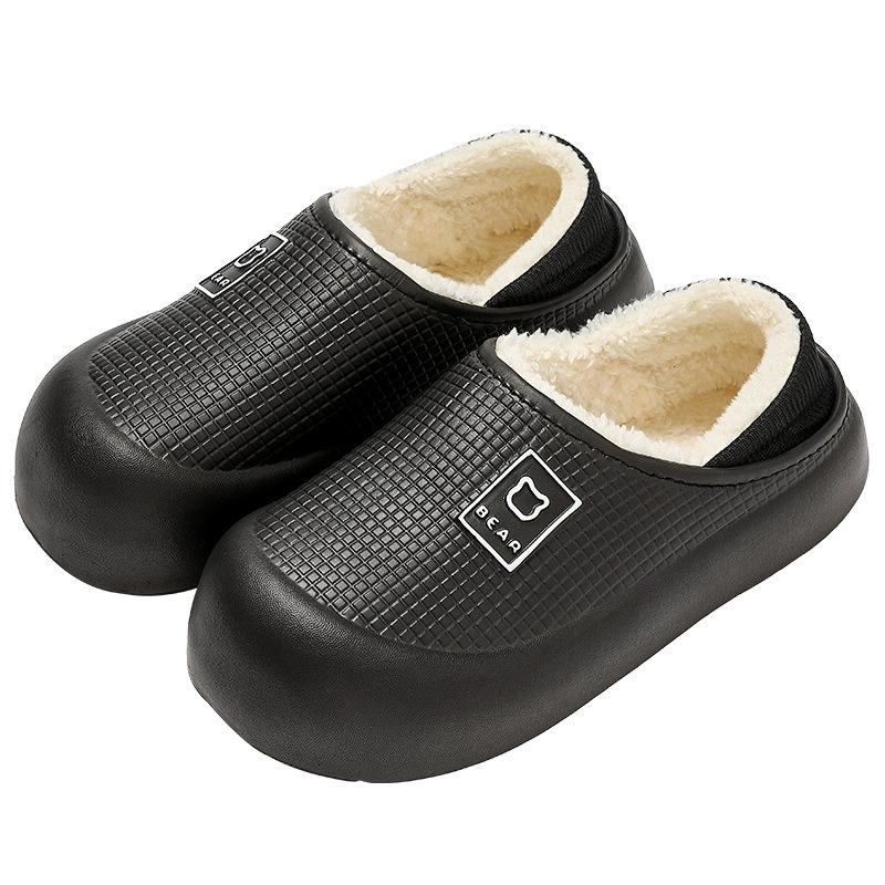 

Женские тапочки Зимние на каблуке Домашние для помещения Толстая подошва Нескользящие На флисовой подкладке Теплые тапочки для женщин 36-37