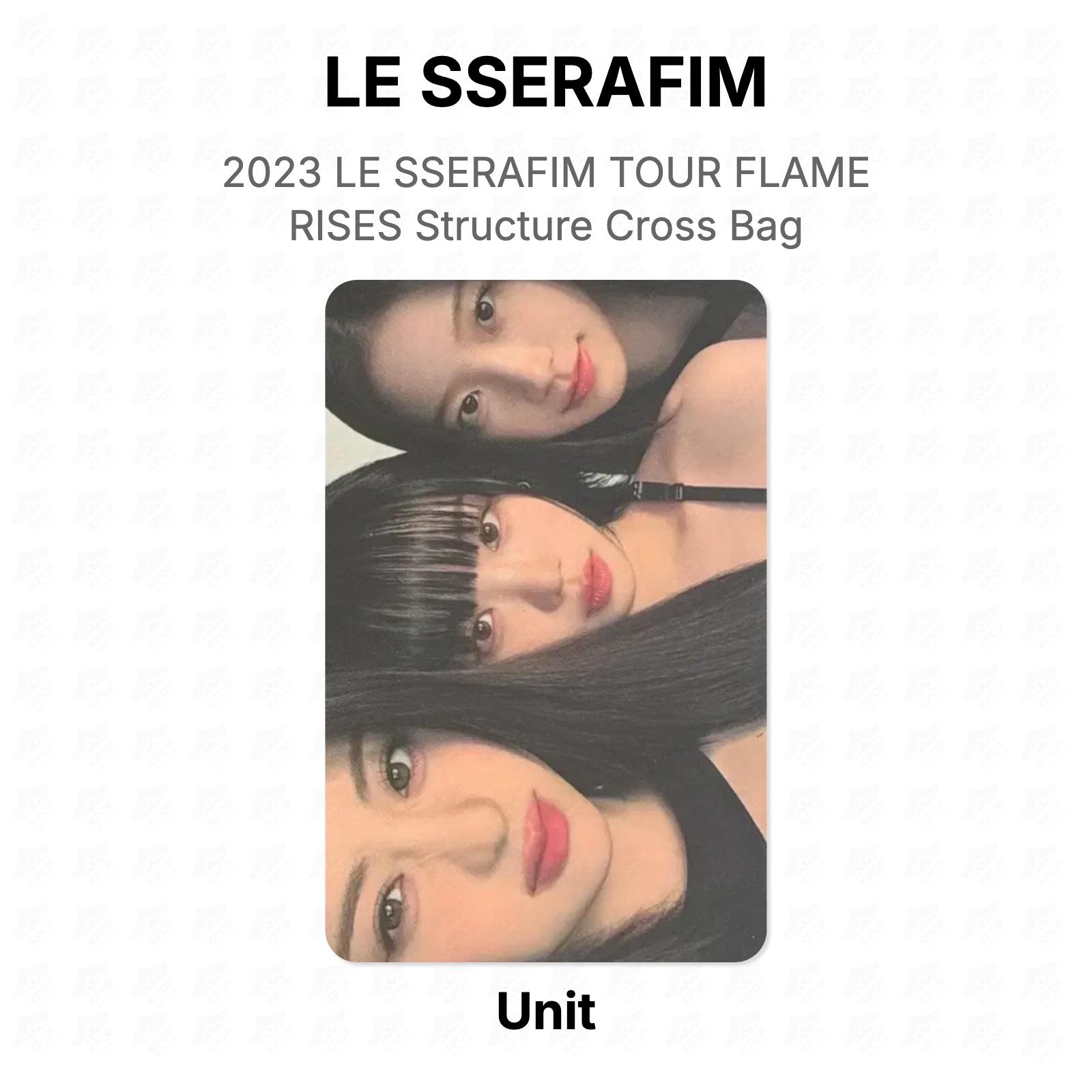LE SSERAFIM 2023 LE SSERAFIM TOUR FLAME RISES Structure Cross Bag Official Photocard Unit 02