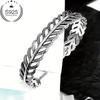 1Stylish S925Vintage bracelet with hollowed-out leaf design for women The vintage floral pattern with leaf motifs and blooming feather designs is an