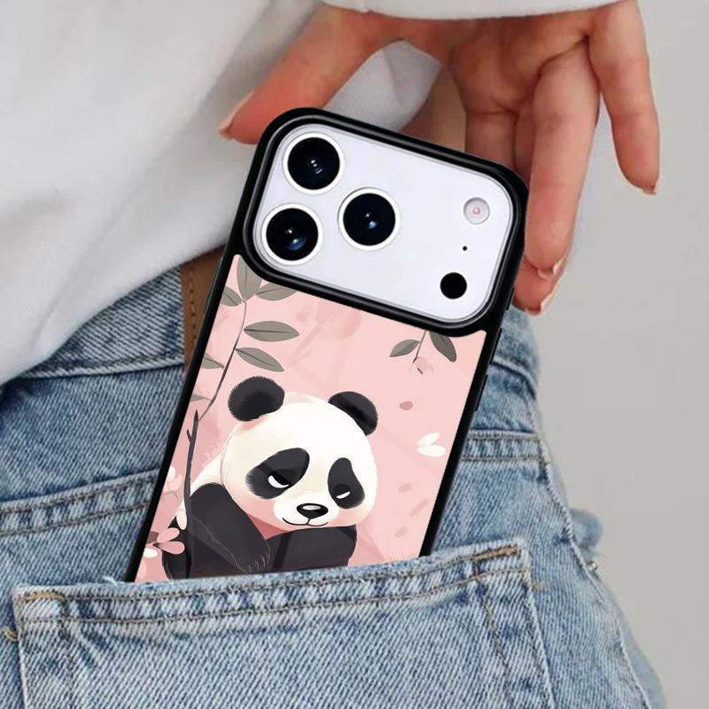Cartoon Cute Panda Bear Phone Case for iPhone 16e 15 14 13 12 17 Pro Max Plus Air 17pro Cover Coque