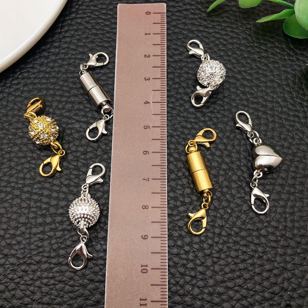10-Style Multi-Color Round Magnetic Lobster Clasp Charms for DIY Bracelet & Necklace Jewelry