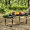 Portable Picnic Table with 2 Wing Panels Small Folding Table Height Adjustable Carry Handle for Camping Picnic Beach and BBQ