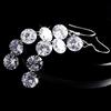 Women Bridal Elegant 5 Rhinestones Long Dangle Tassels Hook Earrings Jewelry KTJ