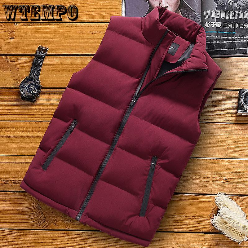 Casual Cotton-padded Jacket Vest Men's Thickened Winter Men's Wear Stand-up Collar Warm Down Vest Worn Outside