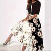 2026 Women's Autumn Floral Print Long Dress & Coat Set