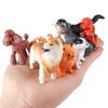 Oenux 16pcs Mini Dog Animals Model Action Figure Schnauzer Chow Chow Puppy Figurines Devon Rex Cat Cake Toppers Toy Kid Gift