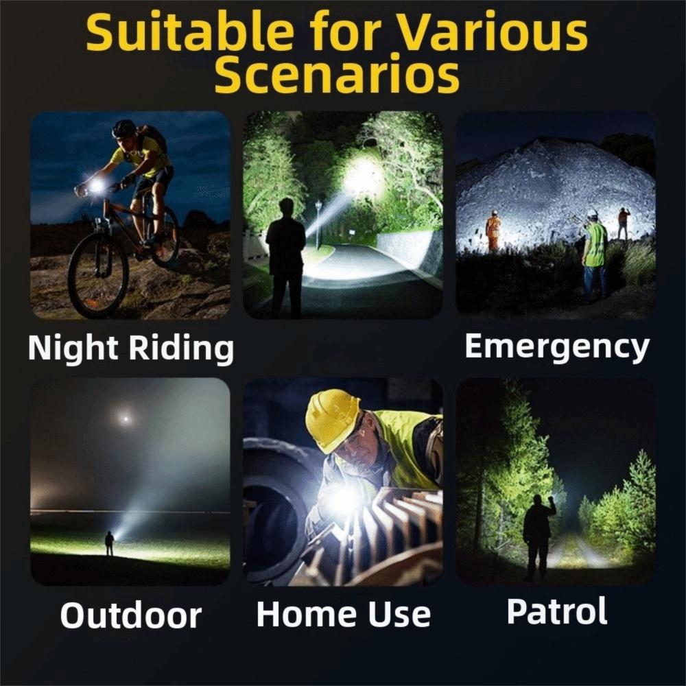 Strong Light Aluminum Zinc Zinc Alloy Flashlight USB Rechargeable LED Pocket Flashlights  Emergency Use