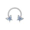 1 pc Heart Butterfly Belly Button Ring Fashion Glitter Nose Ring ear studs lip studs Piercing Barbell Pircing Body Zircon