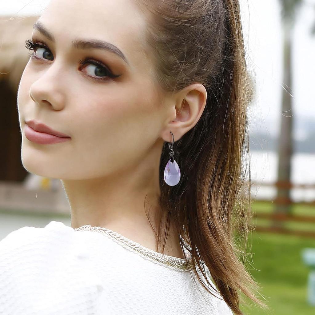 Beebeecraft 1 Box 50 Stück Anhängerverschluss Ohrhaken Edelstahl Klappbügel Ohrring-Zubehör Schwarzes Ohrring-Zubehör für die Schmuckherstellung