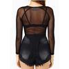 Damen Sexy Schwarzes Mesh Langarmshirt - Super Elastisch, Vollständig Transparente Basisschicht für Frühling & Herbst
