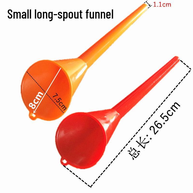 Compact Long-Spout Plastic Funnel for Motor Oil, Car Wash & Motorcycle Fueling