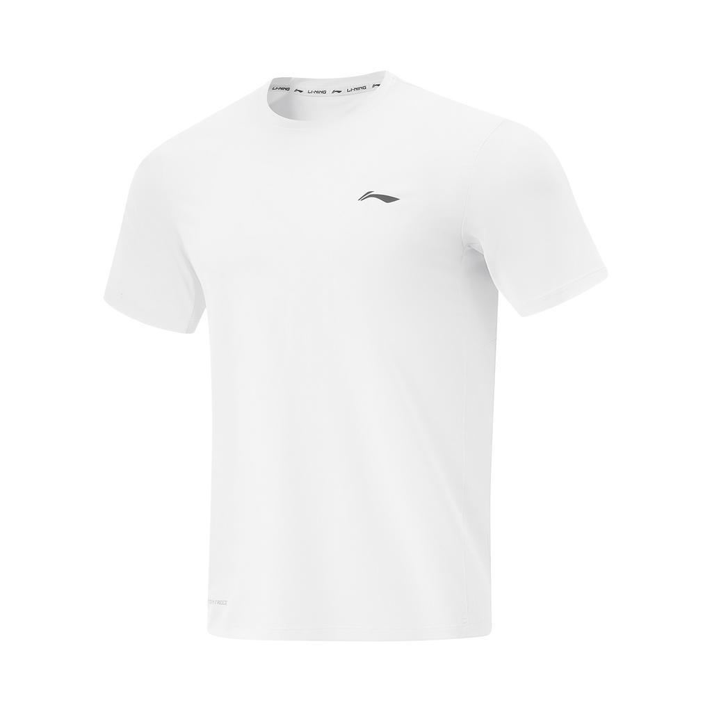Li-Ning Casual Sports Simple Solid Color Round Neck Pullover Short Sleeve T-Shirt Men Tops Standard-White ATSV361-7