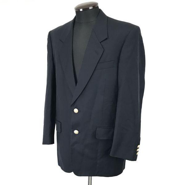 SHIMURA Made In Japan POLICARPO Fabric Navy Blazer Gold Buttons Men 170 92A5(USED)
