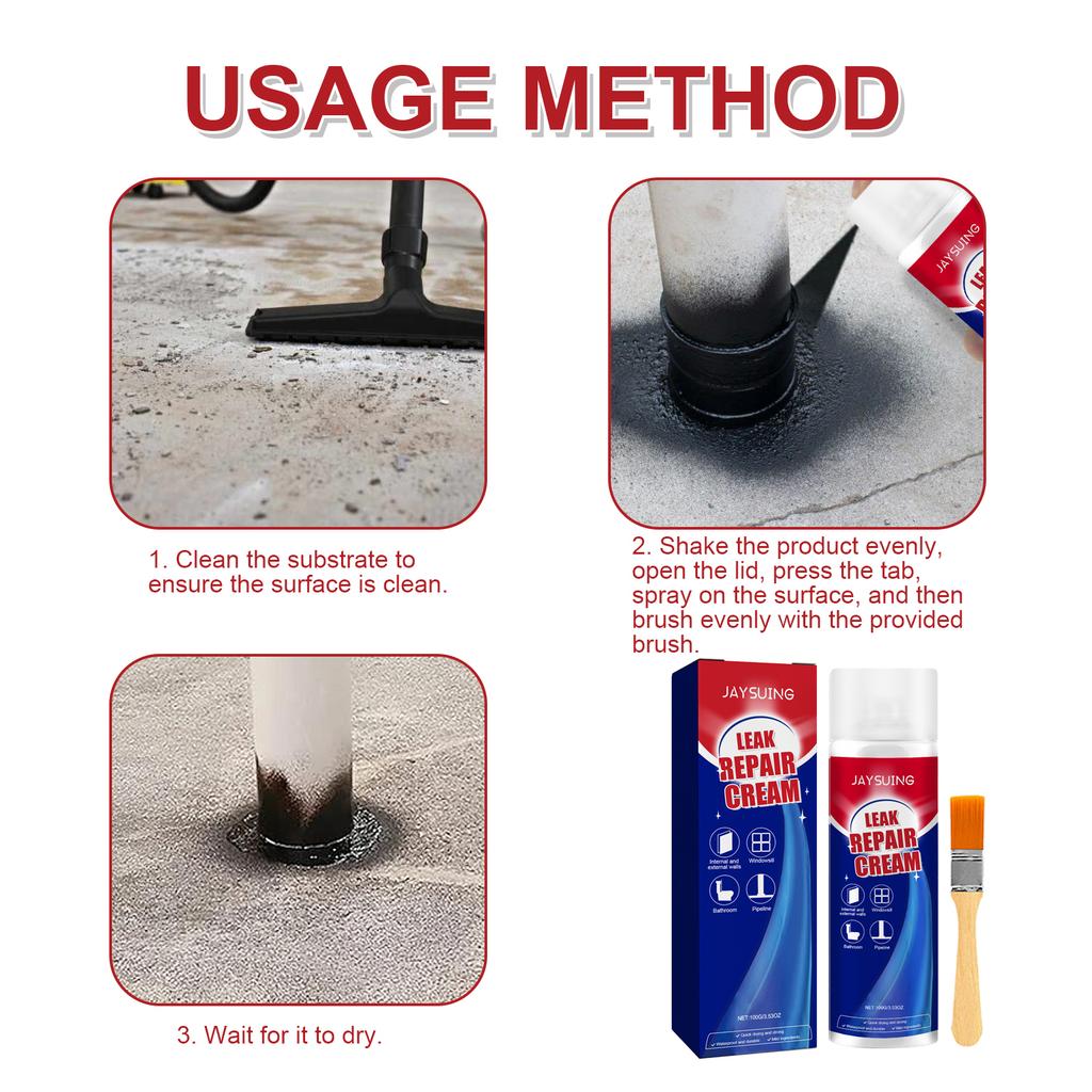Leak Repair Spray Waterproof Sealant For Bathroom Pipes Walls High Temp Resistant Flexible Crack Filler Quick Fix Anti Leakage