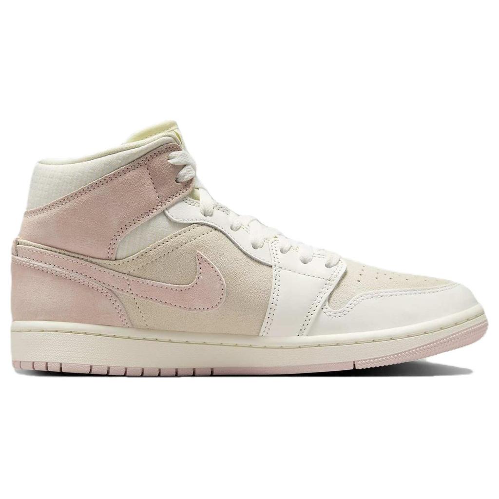 Baskets Air Jordan 1 Mid SE Seersucker Femme Crème Lait de Coco Voile FQ1926-161