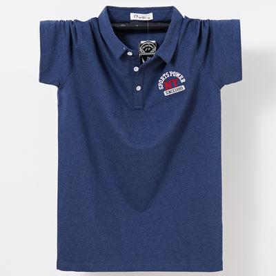 T-shirt da uomo a maniche corte con risvolto taglie forti. Polo oversize. T-shirt a mezza manica casual da lavoro in cotone sottile