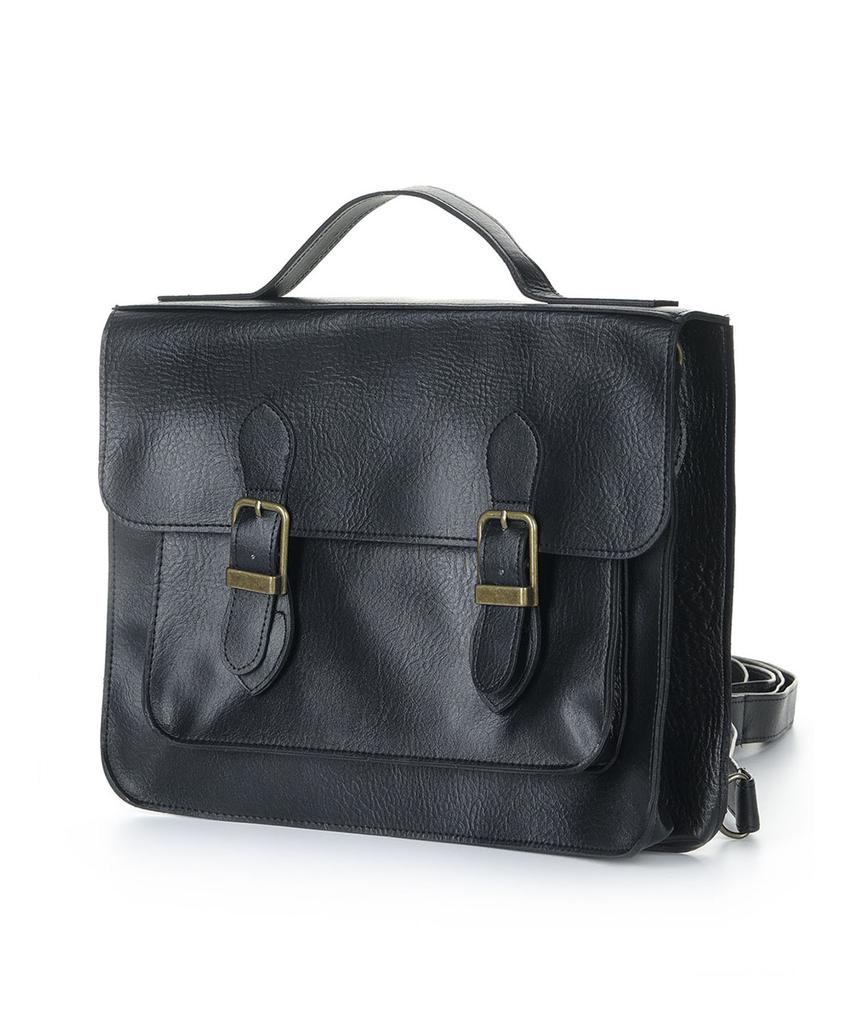 The-Abon New Buckle Square Faux Leather Backpack Camel