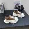 Women's Casual Shoes 2026 Spring Autumn New Vintage Comfort Height Increase Board Shoes Outdoor Non Slip Lace Up Platform Shoes
