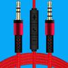 Audio Cable 1.2m Gold Plated Plug Volume Control 3.5mm Male to Male AUX Cord with Mic for Car Speaker