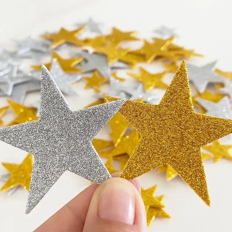 70pcs Star Stickers Glitter Foam Stickers Glitter Stars Reward Sticker for Kids Crafts Scrapbooking Wall Decor Laptop Skateboard
