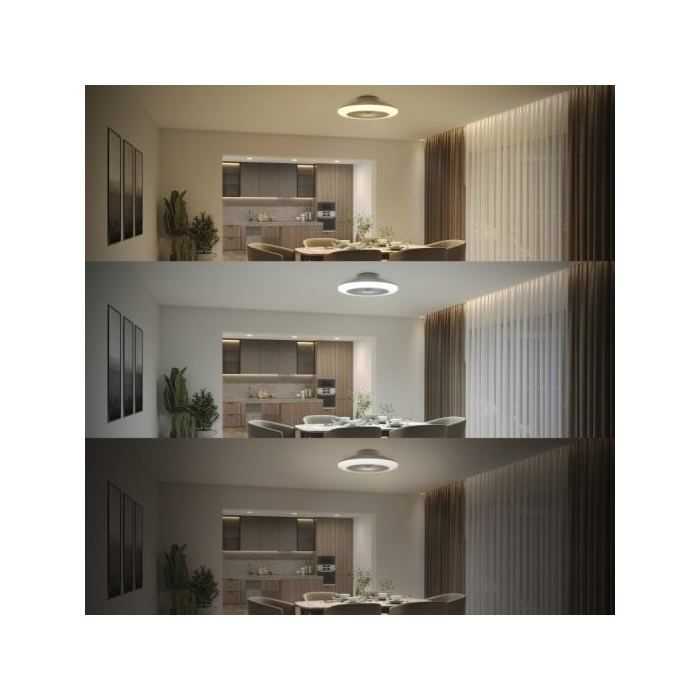 Philips LED Amigo Ventilateur de plafond 20 W, 42 W (Ø x H) 490 mm x 137 mm blanc avec éclairage, variable