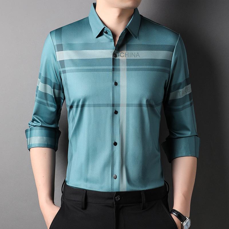 Модная рубашка с длинными рукавами для мужчин — фото 3