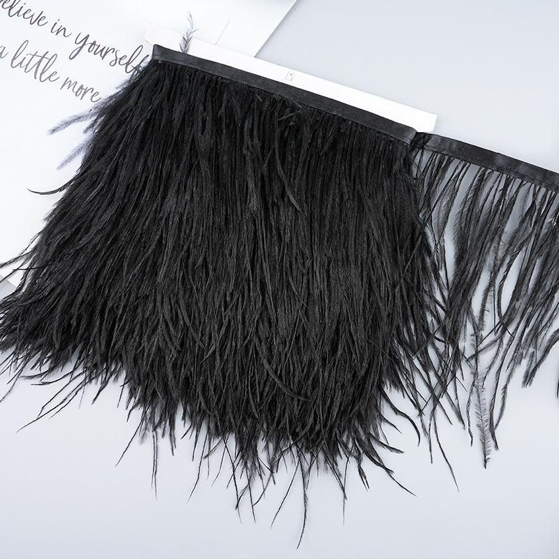 Diy Handmade Accessories Colorful Ostrich Feather Cloth Edge Decorative Accessories Clothing Accessories Wedding Skirt