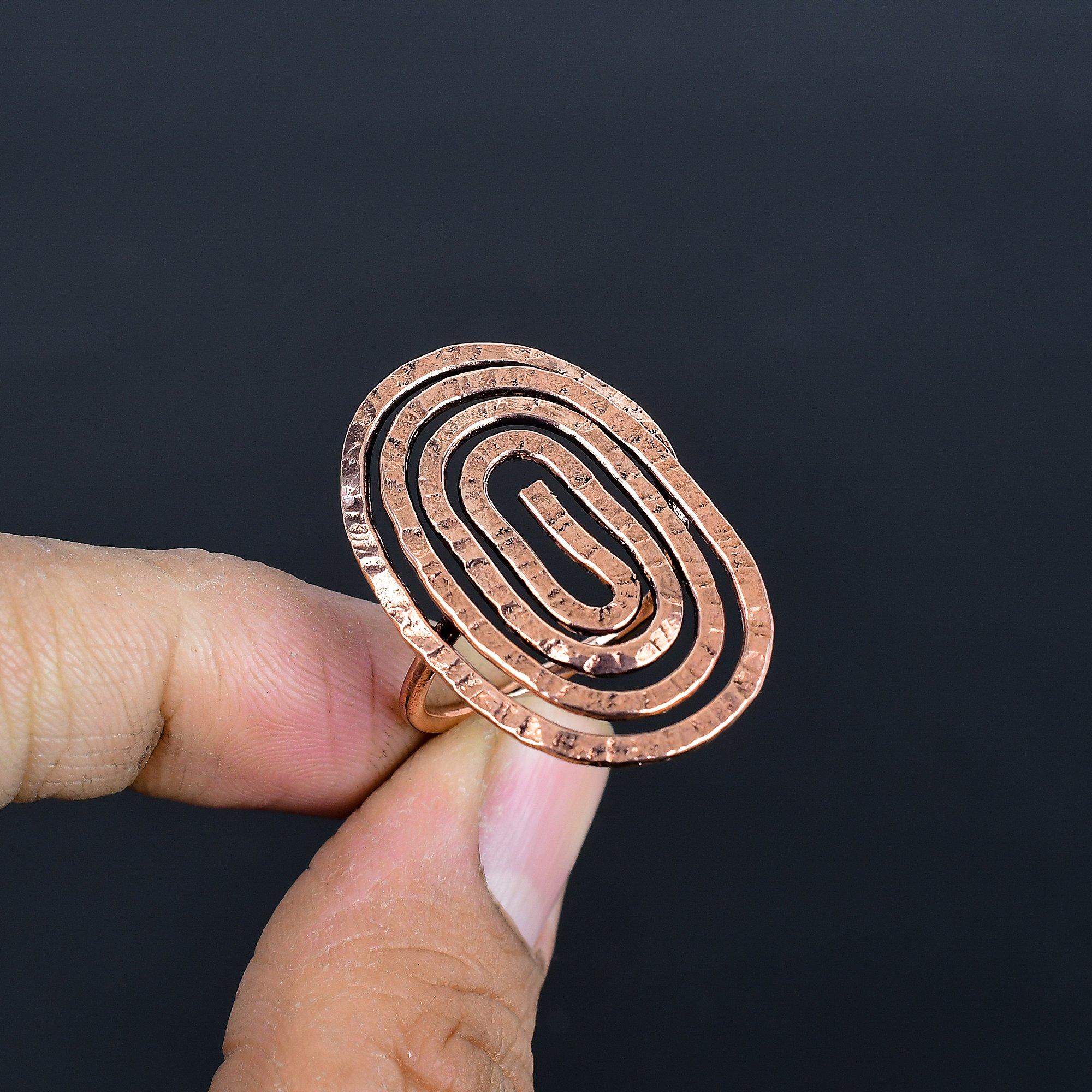 

Дизайнерское кольцо Медное кольцо Регулируемое, Ювелирное кольцо с драгоценным камнем ручной работы для Дня памяти