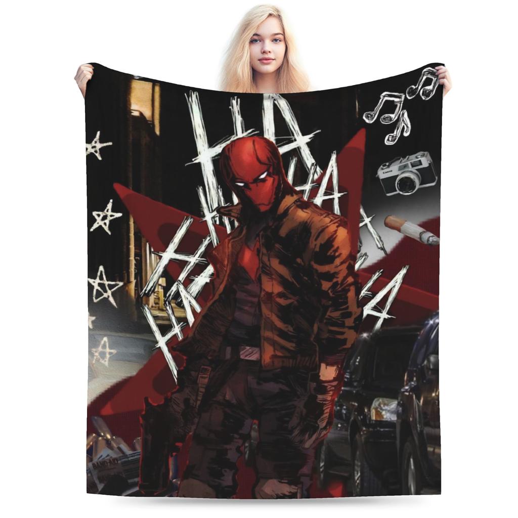 Jason Todd Coral Fleece Plush Throw Blanket Comics Superhero Blanket for Bed Office Lightweight Thin Plush Thin Quilt