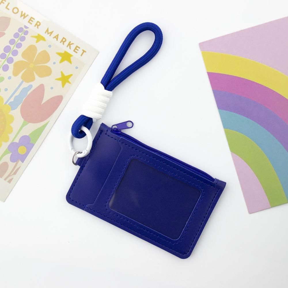 Simple Card & ID Holders PU Leather Card Bag Lightweight Large Capacity Coin Purse Zipper Pocket Pouch Credit Card Case Holders