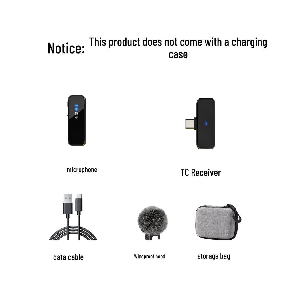 M3 Wireless Collar Clip Dual Microphone with Charging Case and Noise Reduction for Mobile Live Broadcast.