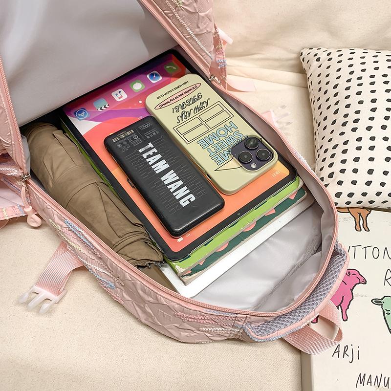 Junior High School Student Schoolbag Women's Colorful Embroidery Backpack Large Capacity Student Backpack