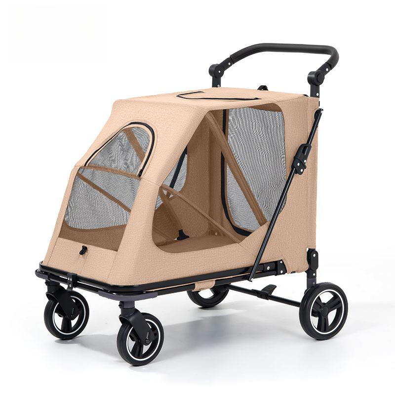 One‑Click Foldable Pet Stroller For Medium Large Dogs Cats Outdoor Trolley For Elderly Dogs
