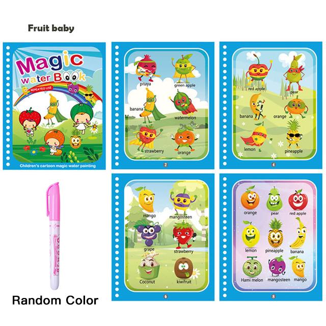 Magical Water Drawing Book Toys Variety of Themes Reusable Coloring Magic Water Drawing Book Early Education Toys for Children