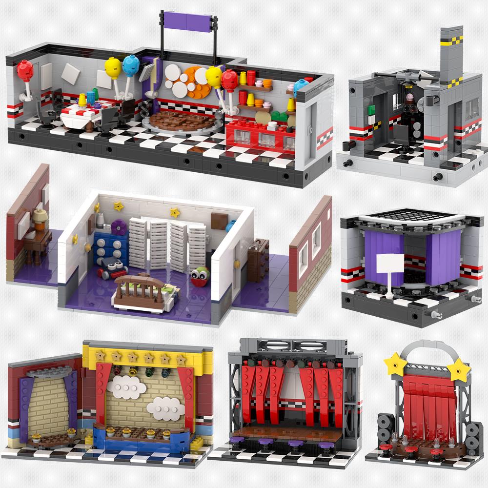 MOOXI Juego de Juego de Terror MOC Ladrillos Escenas de Película Figuras de Acción de Oso Bloques de Construcción Juguetes Educativos para Niños Regalo de Cumpleaños